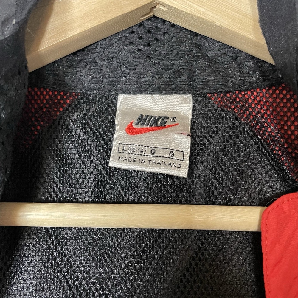 Vintage 90s Men’s Nike Windbreaker Jacket Black Red Size Large Clima Fit - Picture 6 of 8